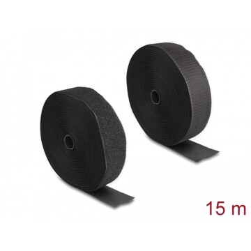 Mocna taśma rzepowa 15 m x 50 mm czarna Delock 20854