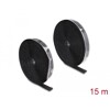 Mocna taśma rzepowa samoprzylepna 15 m x 25 mm czarna Delock 20857