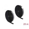 Mocna taśma rzepowa samoprzylepna 25 m x 25 mm czarna Delock 20859