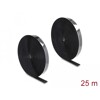 Mocna taśma rzepowa samoprzylepna 25 m x 25 mm czarna Delock 20859