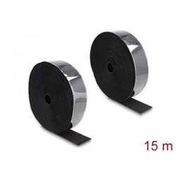Mocna taśma rzepowa samoprzylepna 15 m x 50 mm czarna Delock 20860