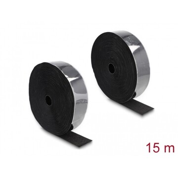 Mocna taśma rzepowa samoprzylepna 15 m x 50 mm czarna Delock 20860