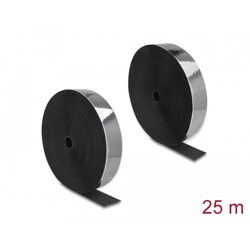 Mocna taśma rzepowa samoprzylepna 25 m x 50 mm czarna Delock 20862