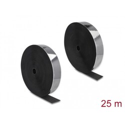 Mocna taśma rzepowa samoprzylepna 25 m x 50 mm czarna Delock 20862
