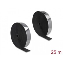 Mocna taśma rzepowa samoprzylepna 25 m x 50 mm czarna Delock 20862