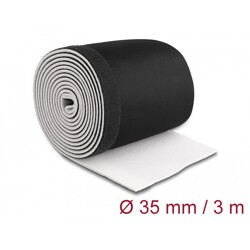 Przewód neoprenowy elastyczny z rzepem 3 m x 135 mm czarno-biały Delock 20865