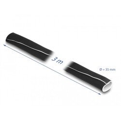 Przewód neoprenowy elastyczny z rzepem 3 m x 135 mm czarno-biały Delock 20865