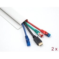 Listwa kablowa podblatowa 57 x 25 mm długość 400 mm 2 sztuki biała Delock 20884