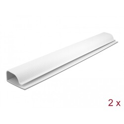 Listwa kablowa podblatowa 63 x 28 mm długość 400 mm 2 sztuki biała Delock 20885