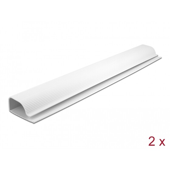 Listwa kablowa podblatowa 63 x 28 mm długość 400 mm 2 sztuki biała Delock 20885