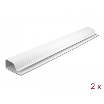 Listwa kablowa podblatowa 63 x 28 mm długość 400 mm 2 sztuki biała Delock 20885