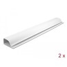 Listwa kablowa podblatowa 63 x 28 mm długość 400 mm 2 sztuki biała Delock 20885
