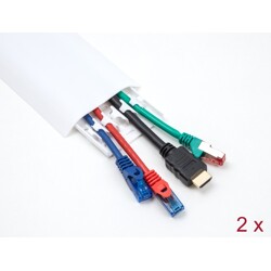 Samoprzylepna listwa kablowa z mocowaniem kabli 85 x 10 mm długość 300 mm 2 sztuki biała Delock 20886