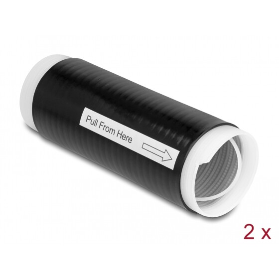 Rurka samokurczliwa 45 mm x 130 mm 2 sztuki czarna Delock 20890