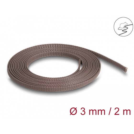 Oplot rozciągliwy odporny na gryzonie 2 m x 3 mm brązowy Delock 20896