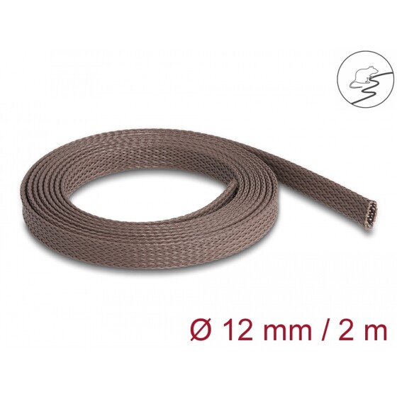 Oplot rozciągliwy odporny na gryzonie 2 m x 12 mm brązowy Delock 20898