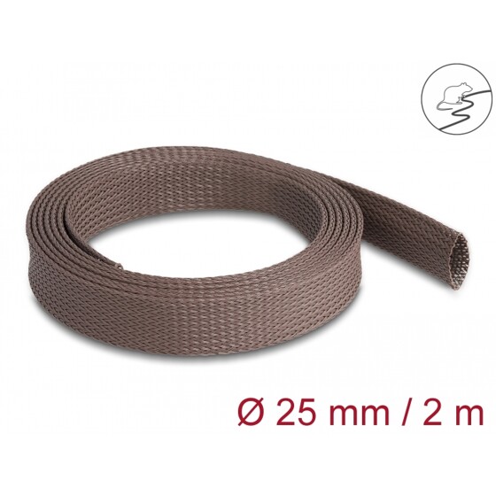 Oplot rozciągliwy odporny na gryzonie 2 m x 25 mm brązowy Delock 20901