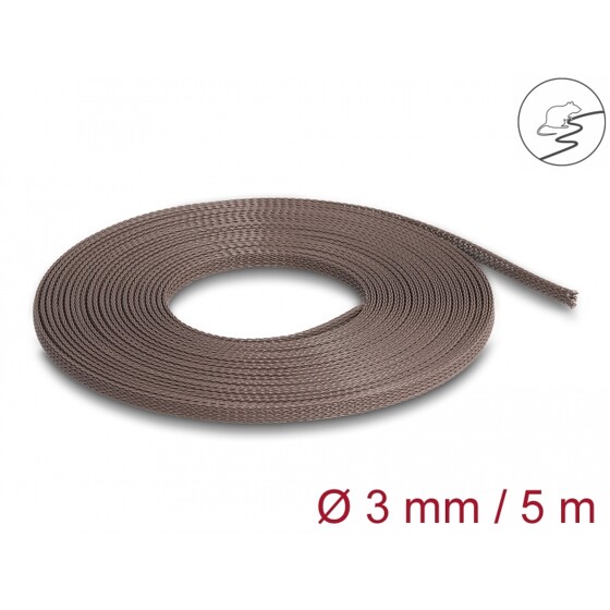 Oplot rozciągliwy odporny na gryzonie 5 m x 3 mm brązowy Delock 20902