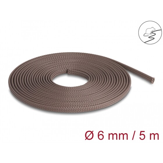 Oplot rozciągliwy odporny na gryzonie 5 m x 6 mm brązowy Delock 20903