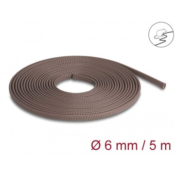 Oplot rozciągliwy odporny na gryzonie 5 m x 6 mm brązowy Delock 20903