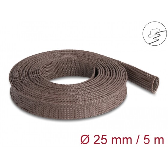 Oplot rozciągliwy odporny na gryzonie 5 m x 25 mm brązowy Delock 20906