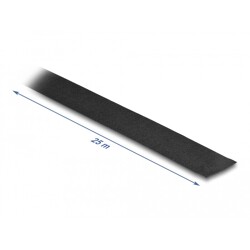 Taśma materiałowa samoprzylepna zrywalna 25 m x 25 mm czarna Delock 20911