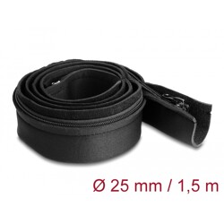 Koszulka kablowa neoprenowa elastyczna z zamkiem 1,5 m x 100 mm czarna Delock 20913