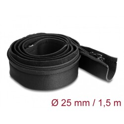 Koszulka kablowa neoprenowa elastyczna z zamkiem 1,5 m x 100 mm czarna Delock 20913