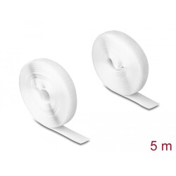 Mocna taśma rzepowa 5 m x 20 mm biały Delock 20919