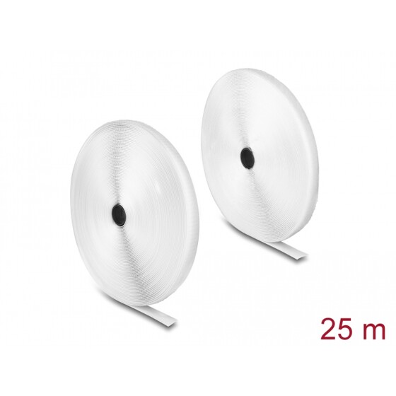 Mocna taśma rzepowa 25 m x 20 mm biały Delock 20922