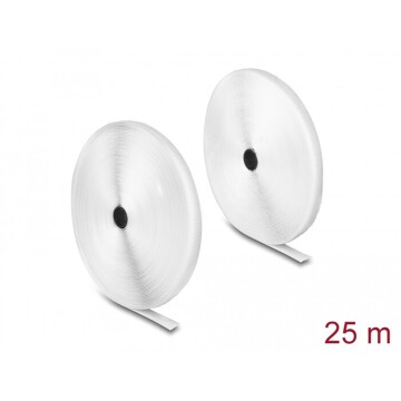 Mocna taśma rzepowa 25 m x 20 mm biały Delock 20922