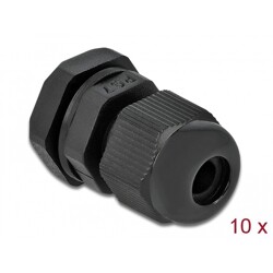 Tuleja kablowa PG7 czarna 10 sztuk Delock 60192
