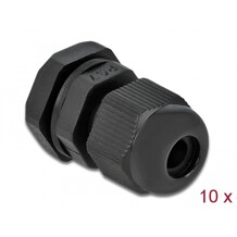 Tuleja kablowa PG7 czarna 10 sztuk Delock 60192