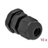 Tuleja kablowa PG7 czarna 10 sztuk Delock 60192