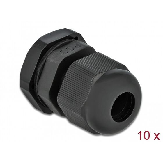 Tuleja kablowa PG9 czarna 10 sztuk Delock 60194