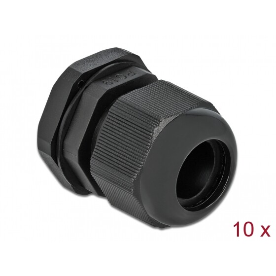 Tuleja kablowa PG19 czarna 10 sztuk Delock 60220