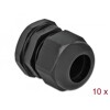 Tuleja kablowa PG21 czarna 10 sztuk Delock 60222