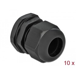 Tuleja kablowa PG21 czarna 10 sztuk Delock 60222