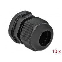 Tuleja kablowa PG21 czarna 10 sztuk Delock 60222