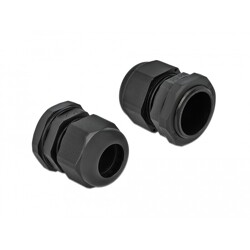 Tuleja kablowa PG21 czarna 10 sztuk Delock 60222