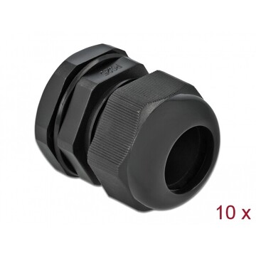 Tuleja kablowa PG25 czarna 10 sztuk Delock 60224