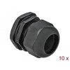 Tuleja kablowa PG29 czarna 10 sztuk Delock 60226
