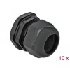 Tuleja kablowa PG29 czarna 10 sztuk Delock 60226