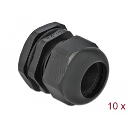 Tuleja kablowa PG29 czarna 10 sztuk Delock 60226