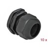 Tuleja kablowa PG29 czarna 10 sztuk Delock 60226