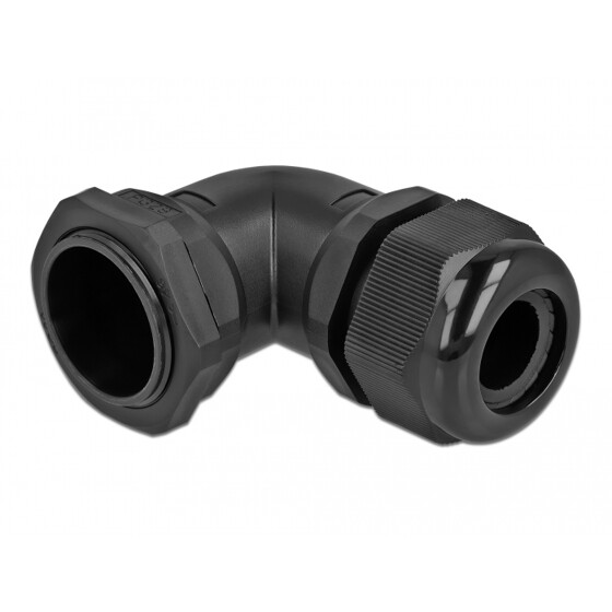 Tuleja kablowa zagięta 90° pG29 czarna Delock 60337