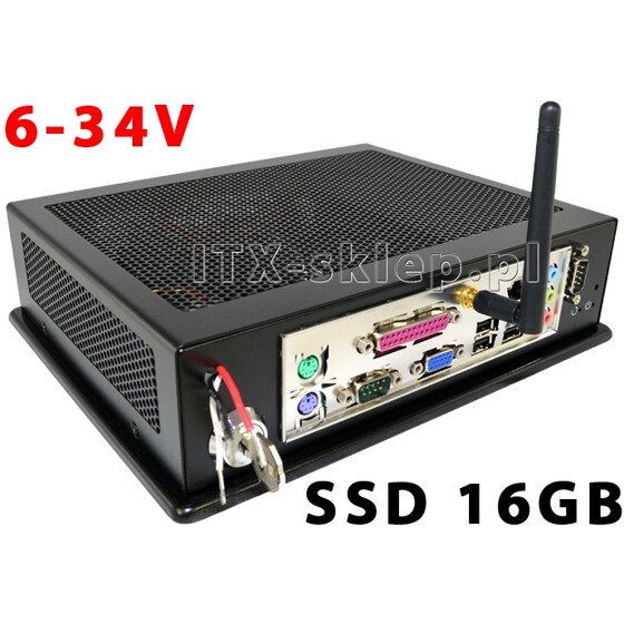 Komputer przemysłowy Atom D525 2GB 2xRS-232 1xLPT WiFi SSD 16GB 6-34V C02-I525-SD16-P-W