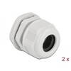 Tuleja kablowa PG21 do kabli okrągłych szara 2 szt. Delock 60368