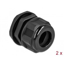 Tuleja kablowa PG21 do kabli płaskich czarna 2 szt. Delock 60387