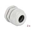 Tuleja kablowa PG21 do kabli płaskich szara 2 szt. Delock 60388